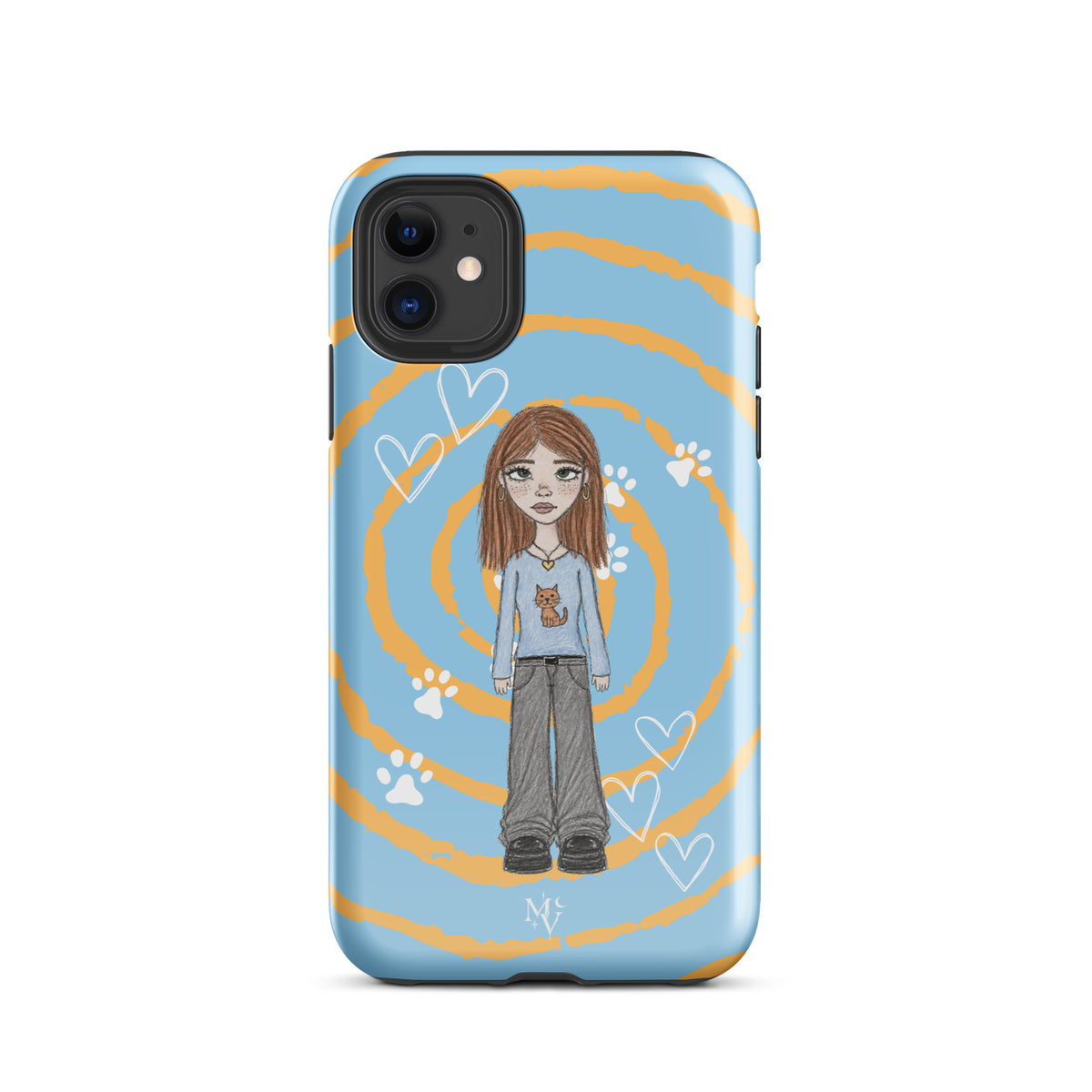 004 — Kitty Blues | Valley Girls Collection — Tough iPhone Case — hand-drawn iPhone case by Midnight Valley